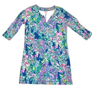Lilly Pulitzer Joyce‎ Preppy Summer Cute Dress in Indigo Exotic Escapade Large